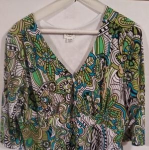 Cato green flowy top size 18/20W